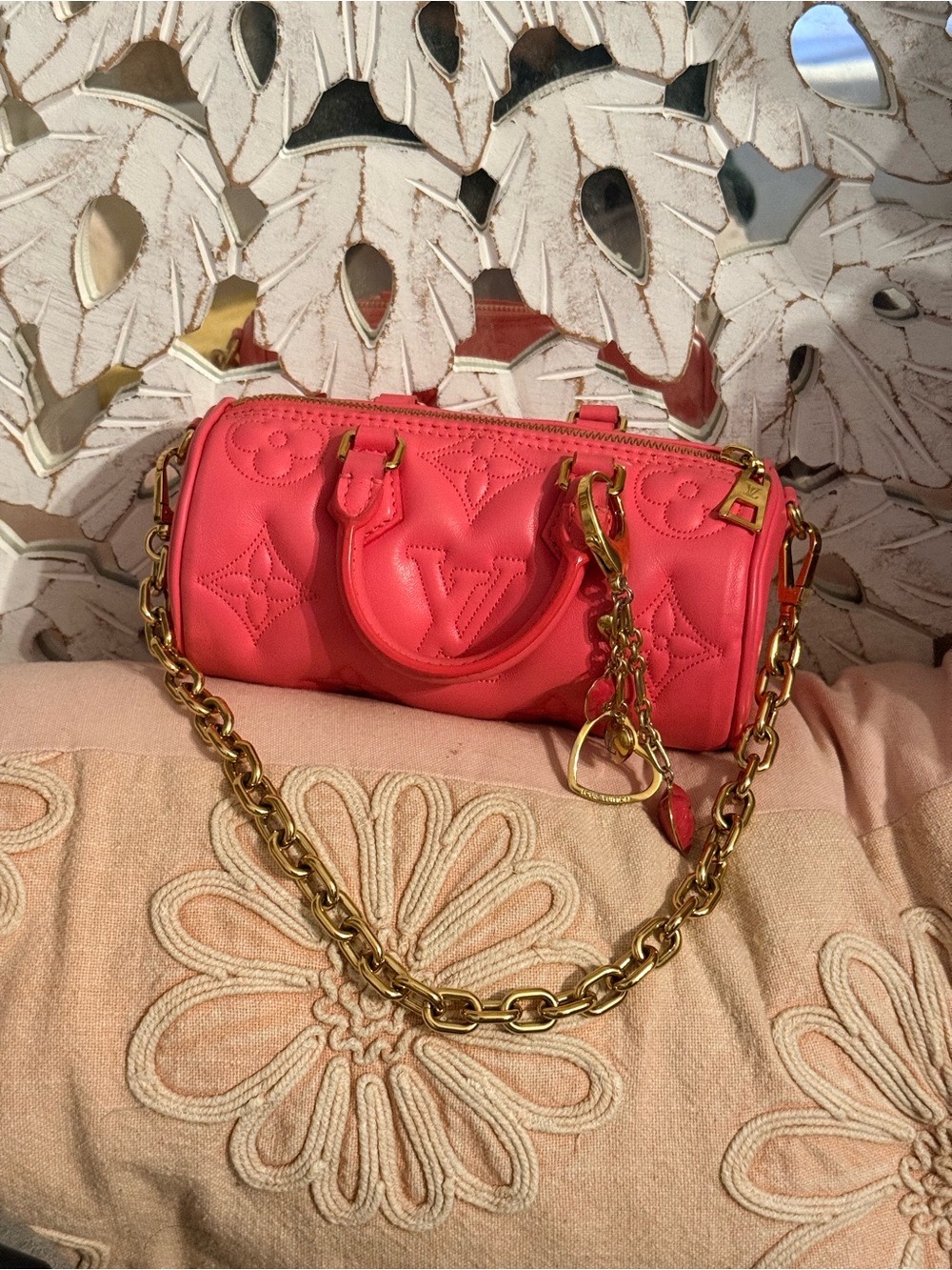 Louis Vuitton dragon fruit pink bubblegram Monogram Barrel Papillon bag - Picture 3 of 11